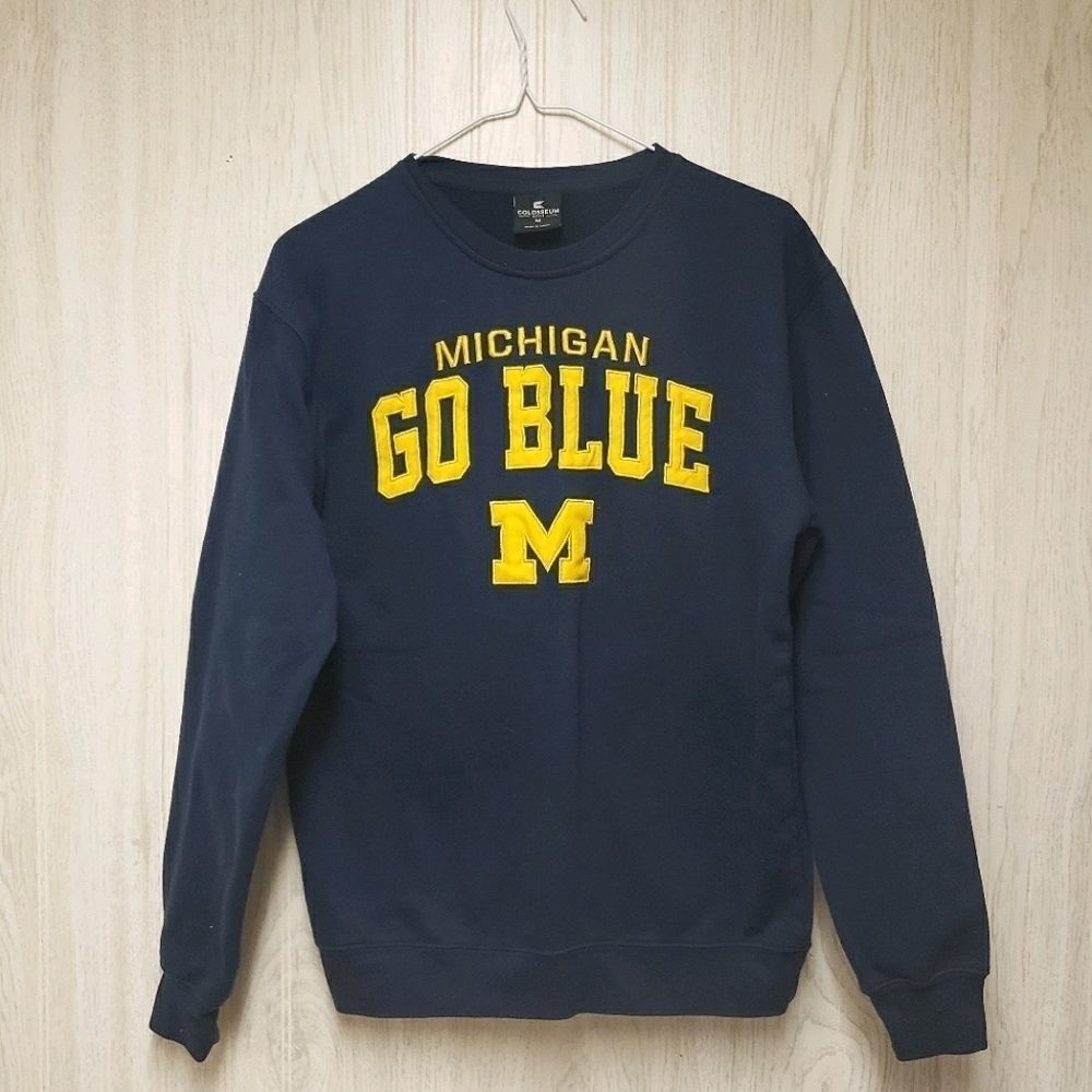 Colosseum Michigan Go Blue Navy Men Sweater Unisex Size Medium